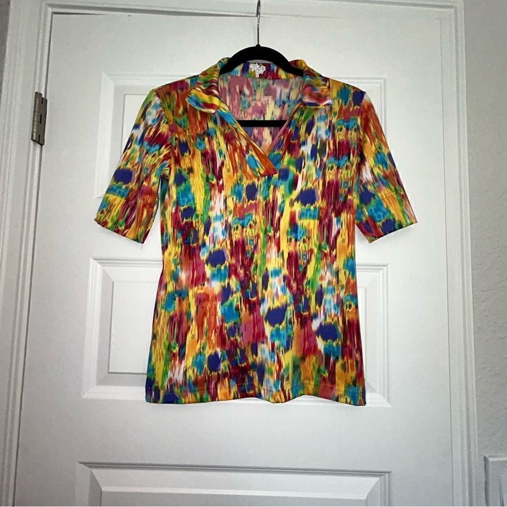 Tzu Tzu Watercolor Print Short Sleeve Top